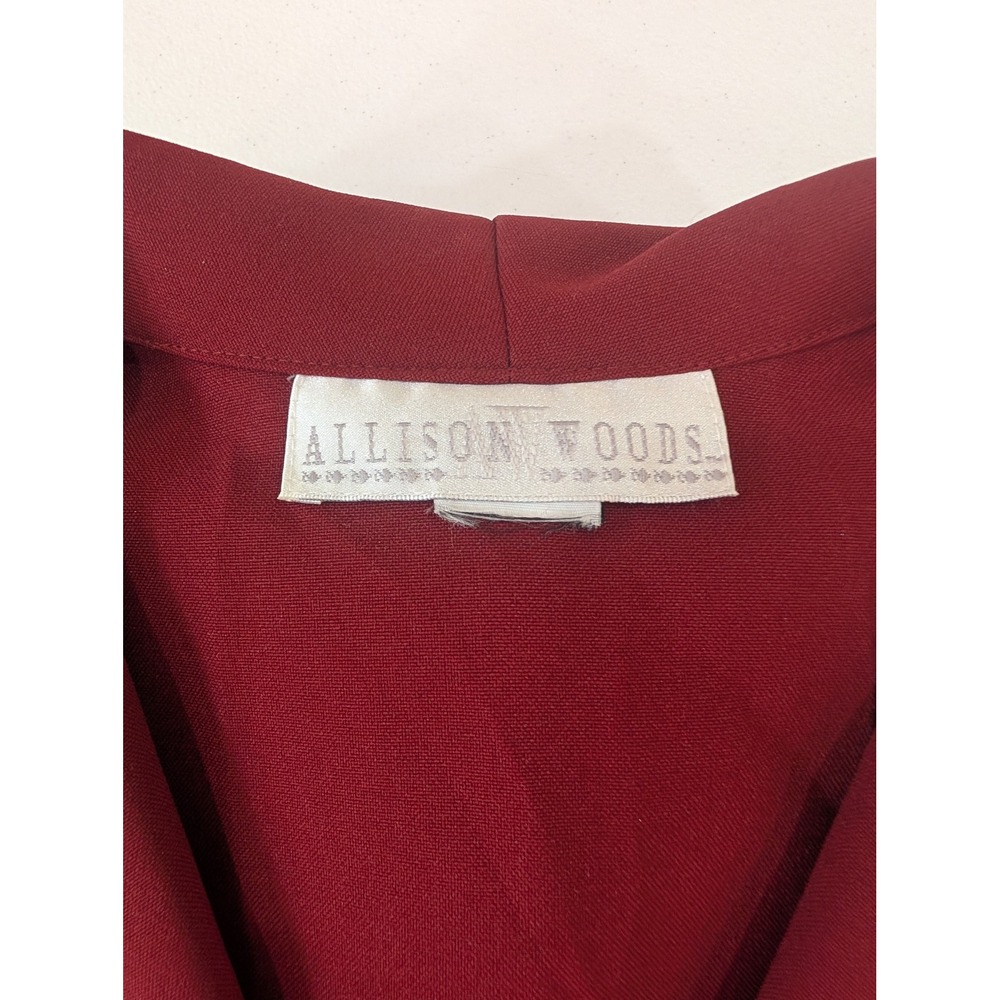 Burgundy Pant Suit Set Womens Size A6 Blazer Elastic Waist 2 Matching Skirts - Picture 14 of 15
